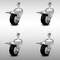 Service Caster 3.5 Inch SS Black Polyurethane 1/2 Inch Threaded Stem Caster Set Total Lock Brake SCC-SSTSTTL20S3514-PPUB-BLK-121315-4 - alternate 1